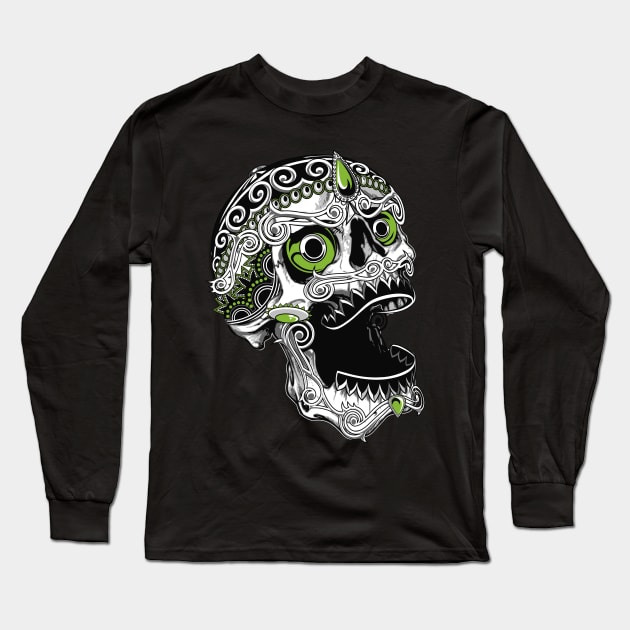 Calavera Skull Long Sleeve T-Shirt by Buy Custom Things